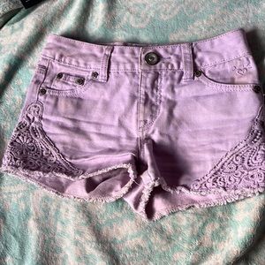 Purple jean shorts size 10